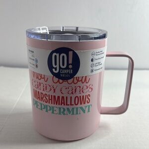 Camper Pink Stainless Steel Mug with Handle and Lid 16oz New